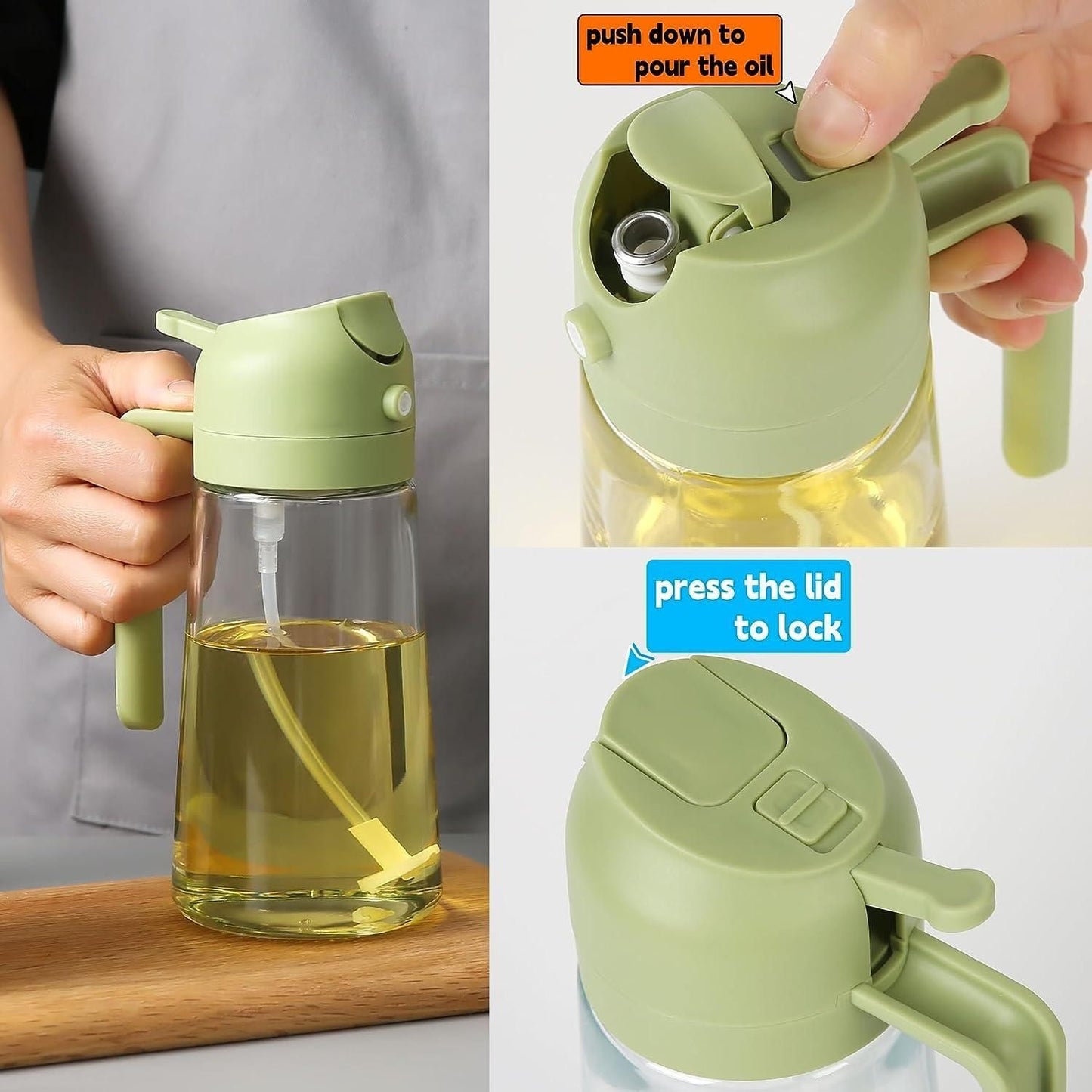 Dual-Function Kitchen Oil Sprayer & Pour Bottle